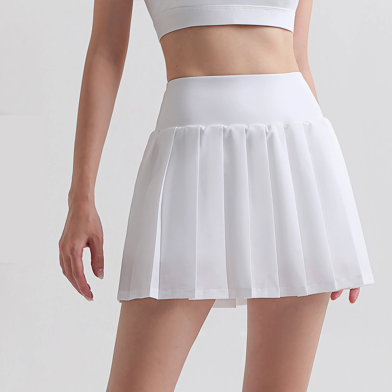 Hot Selling  pleated Yoga skirt  2 in 1 Anti-glare Badminton lulu Tennis Skirt All-in-one Fitness Running Sports Skirt