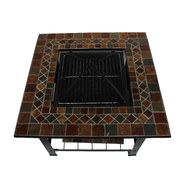 Kingjoy hot sale  ODM mosaic design square bbq fire pit table