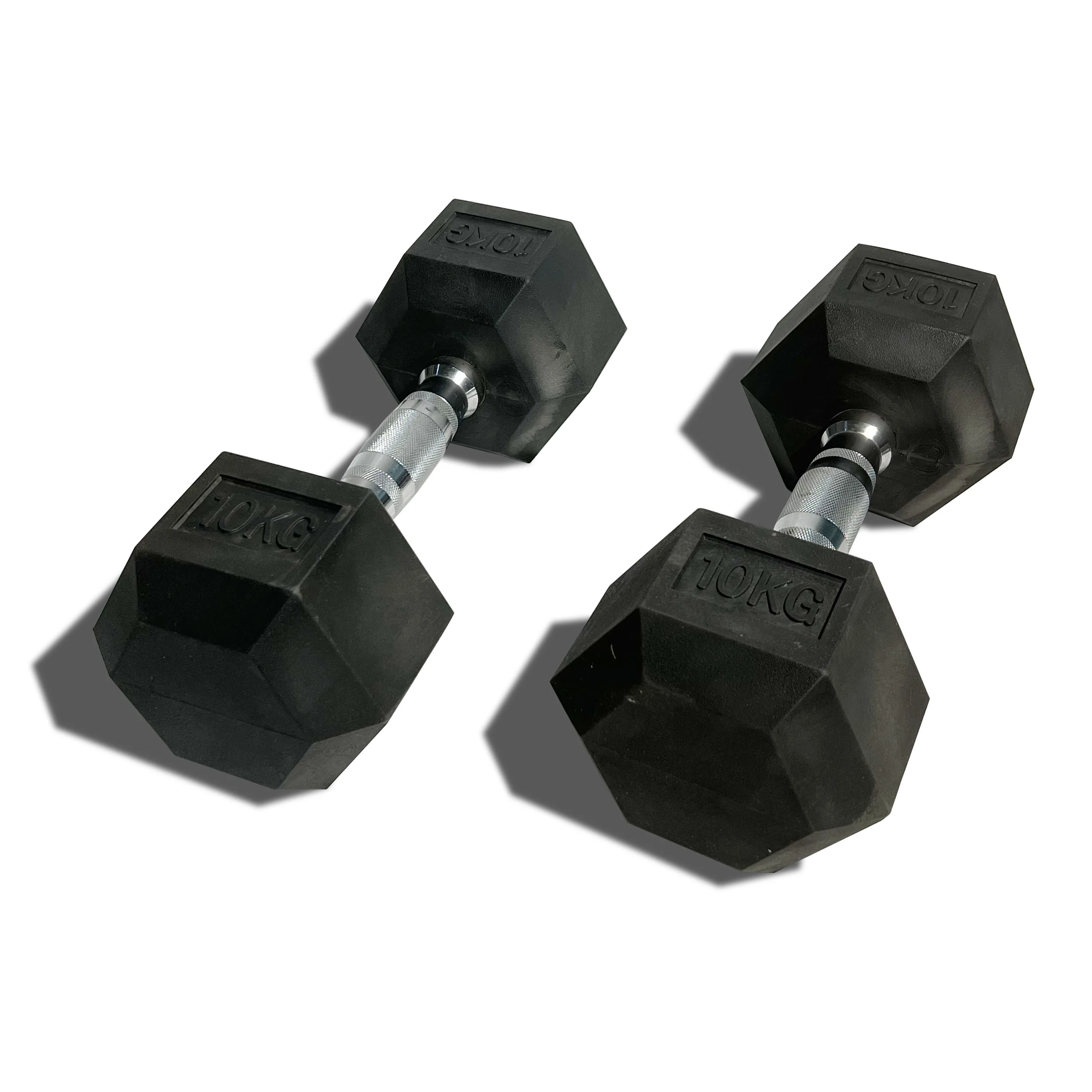 Wholesale fitness equipment 5kg hex rubber coated dumbbells weight training low price