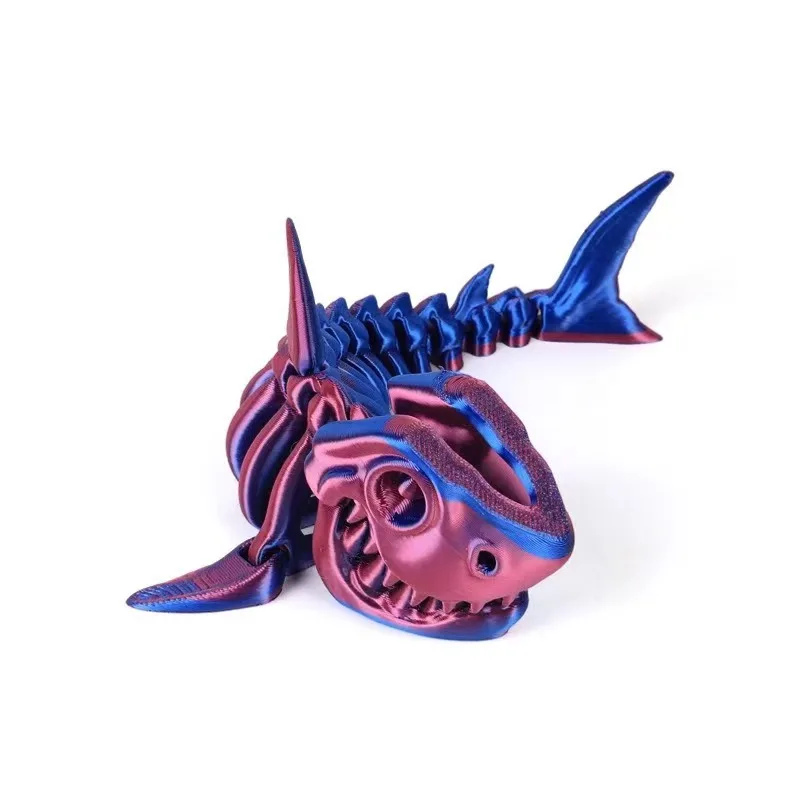 Premium Quality 3D Printed Shark Flexible Movable Joint Toy for Kids Desk Decoration