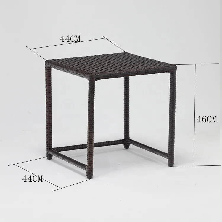 In Stock Factory Discount Price 3-Piece Rattan Wicker Steel CoffeeTable Set Cheap Garden Outdoor Terrace Side Tabe Furniture