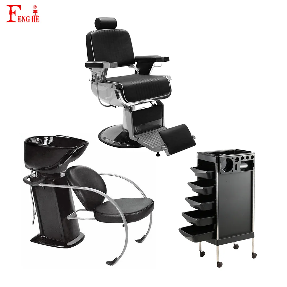 2023 New Modern Beauty Hair Shampoo Chair Barber Chairs Salon Trolley Salon Furniture Set