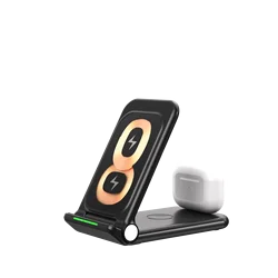 3 in 1 smart portable phone holder watch stand wireless charging station