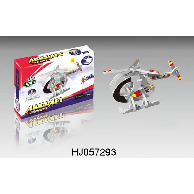 DIY 3D puzzle solar energy plane toy