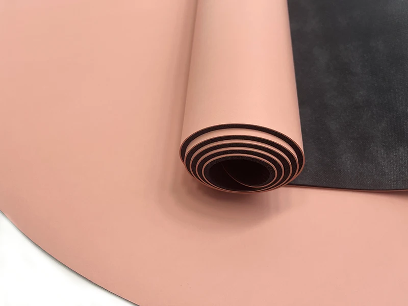 High Quality Premium Vegan PU Natural Rubber Nude Peach Beige Color Yogamatte,Arch Oval Shaped Rounded Top Custom Logo Yoga Matt