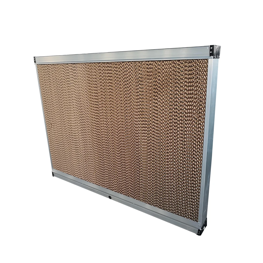 SkyPlant Electric Kraft Paper Wet Curtain Honey Comb Cellulose Evaporative Cooling Pad Chicken Pig Farm Greenhouses Wood