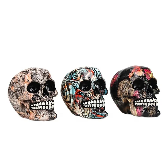 2021 популярная Праздничная статуя, скульптура, абстрактный череп из смолы на заказ для Хэллоуина, праздников, домашние аксессуары, искусственное украшение