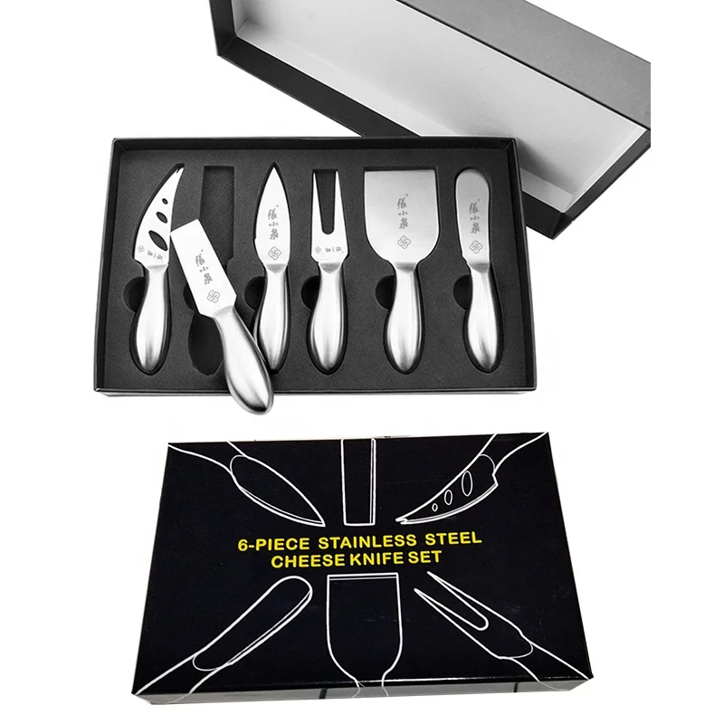Drop shipping 6pcs cheese knives mini knife hollow handle stainless steel