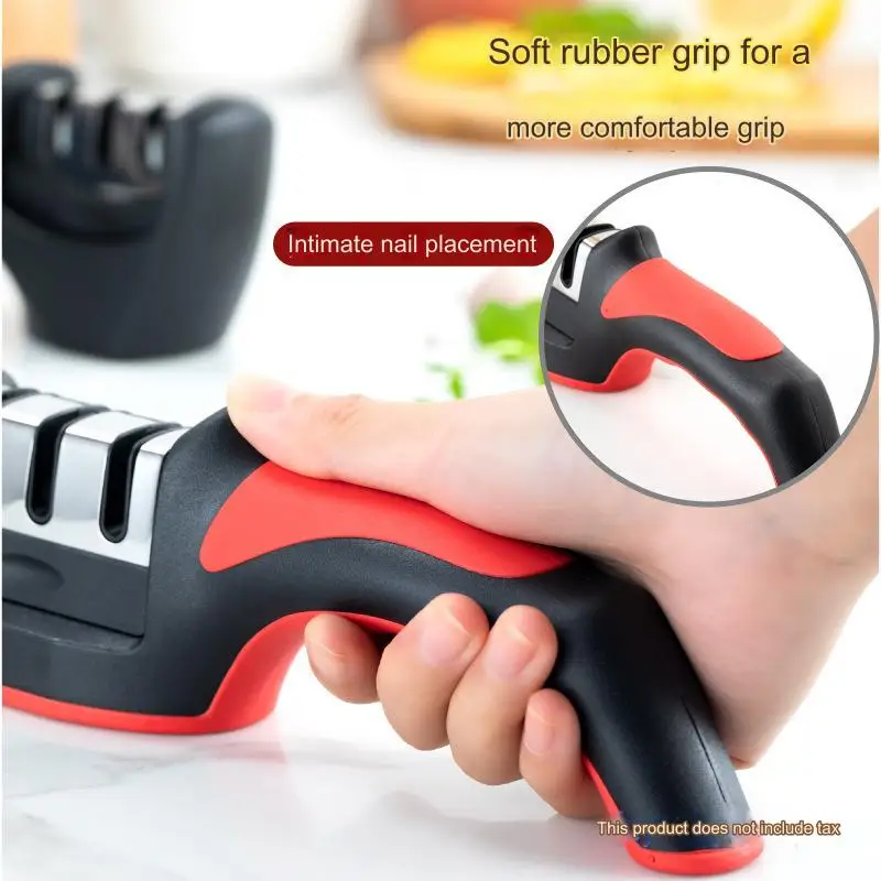 Professional Manual Plastic Nonslip Handle Sharpening Stone Sharp Blades Scissor Professional Knife Sharpener