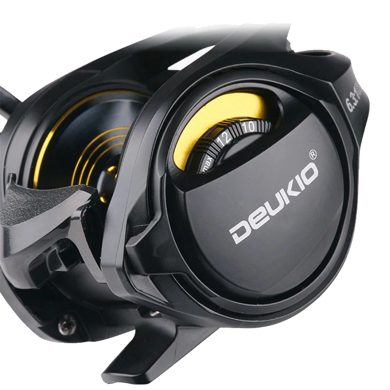 Deukio Carbon Fiber Material 6.3:1 Max Drag 16kg Baitcasting Fishing Reels Deepsea Baitcasting Reel