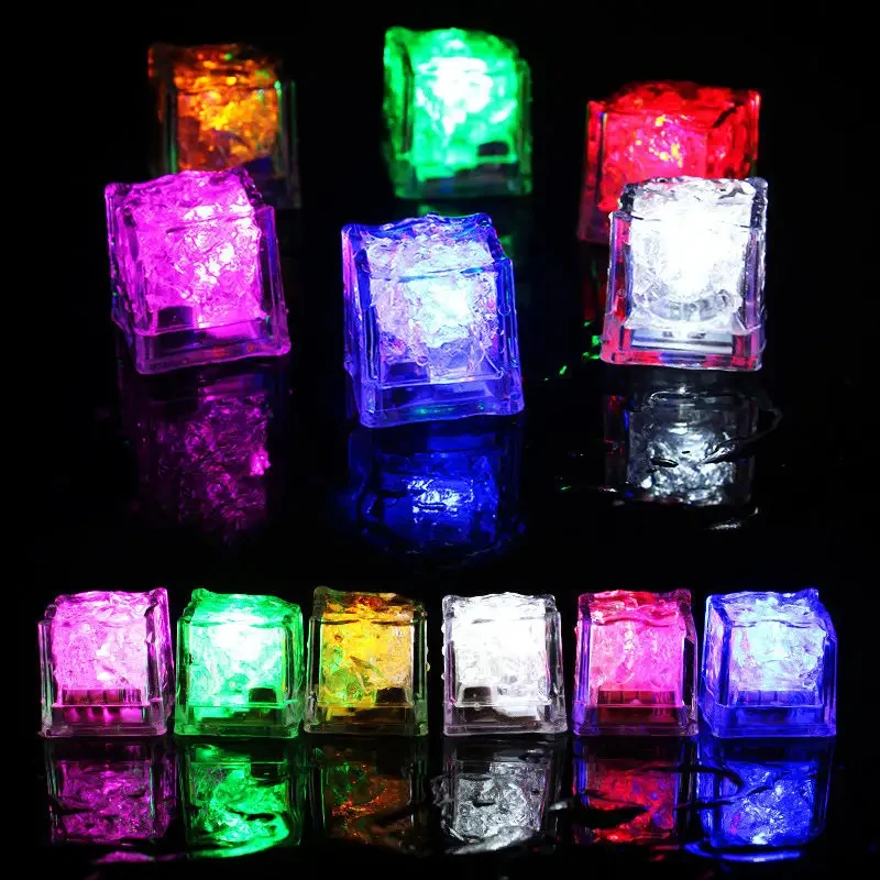 Palmy Luminous LED Glow Led Ice Cubes Halloween Neon Party Supplies Party Wine Glass Block Flashing Induction Luminous Acrylic