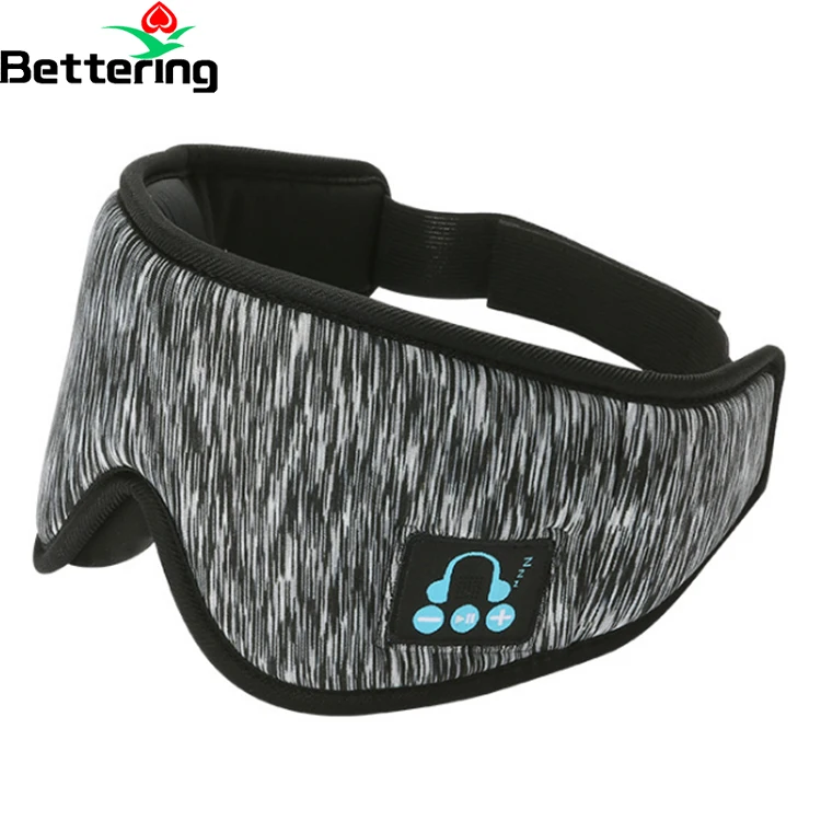 oem polyester 3d design travelling sleeping eye mask patch pads with mic handsfree wireless blututh headphone earphones cordless