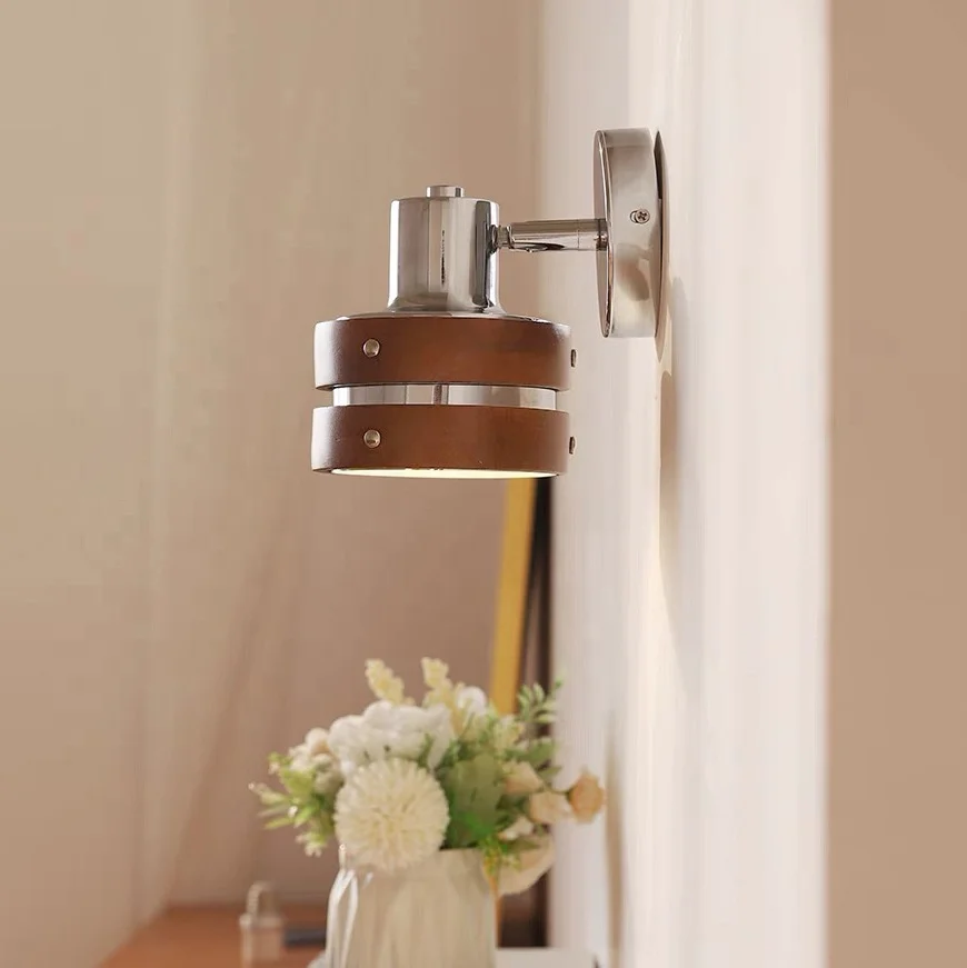 Beautiful Modern Reading Light Nordic Wall Mounted Wood Wall Lamp Rotate Sconce  Wall Spot Light For Bedside Hotel