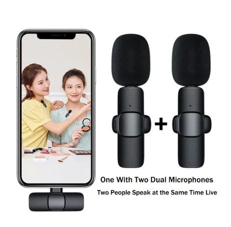 Portable Mini Mobile Lapel Microphone Dropshipping Live Streaming Vlog Clip on Tool Smartphone Wireless Lavalier Microphone