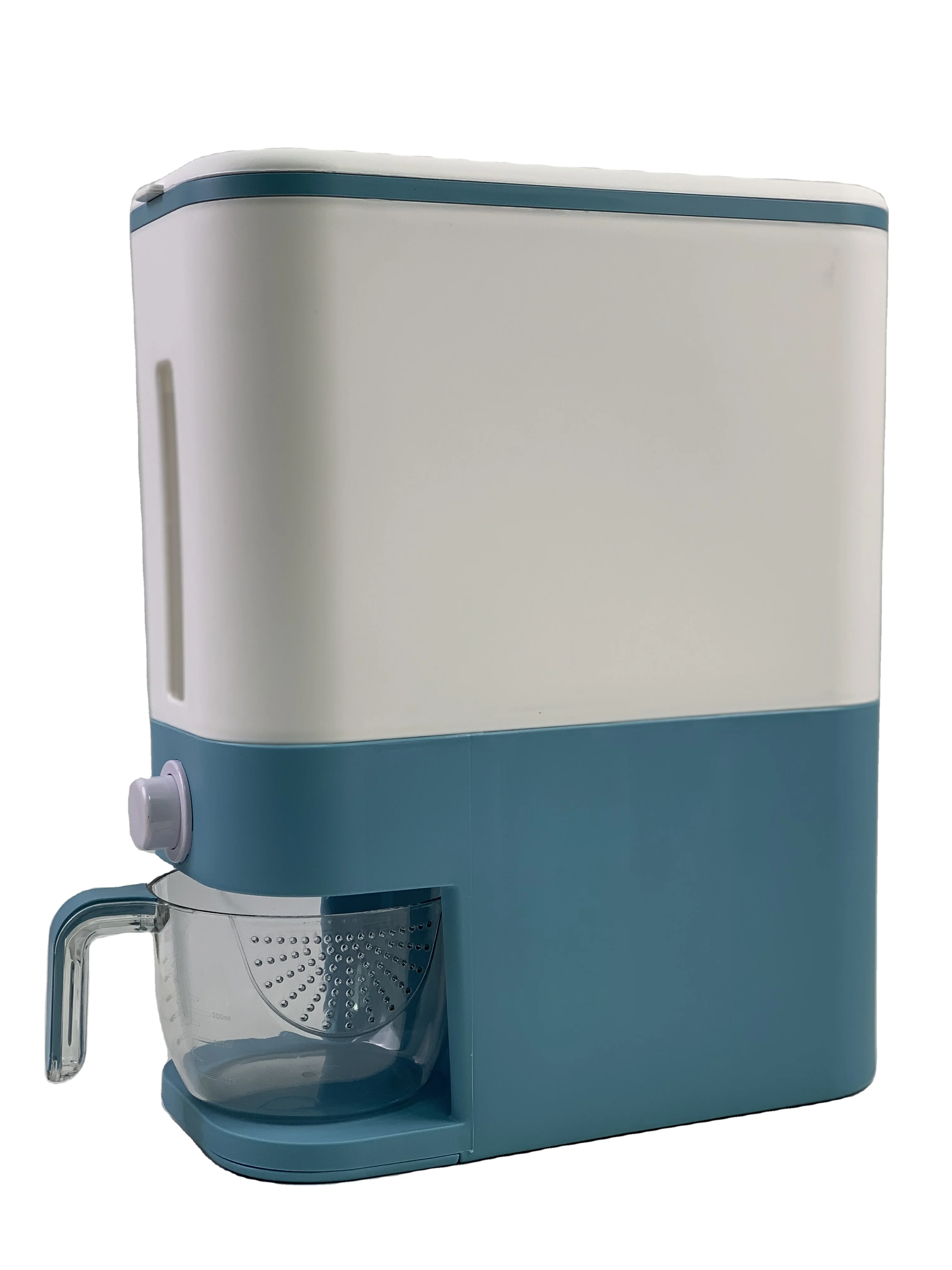26.5 Lbs Rice Dispenser, Sealed Grain Container Storage with Lid Measuring Cylinder Moisture Proof Household rice storage
