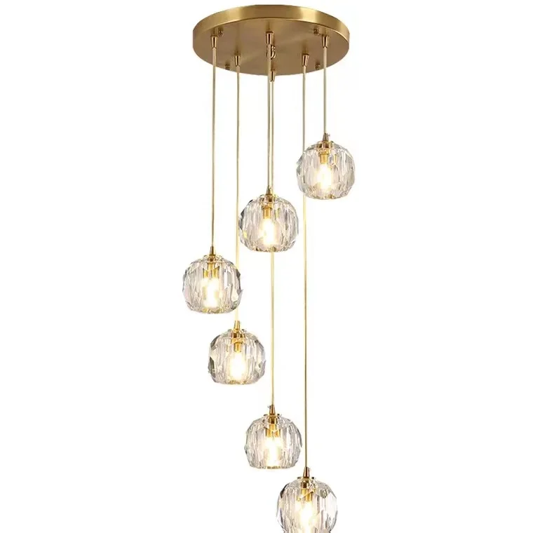 K9 Luxury LED Crystal Indoor Lighting Customized Design Chandeliers Hanging Lights Modern Pendant Lamps