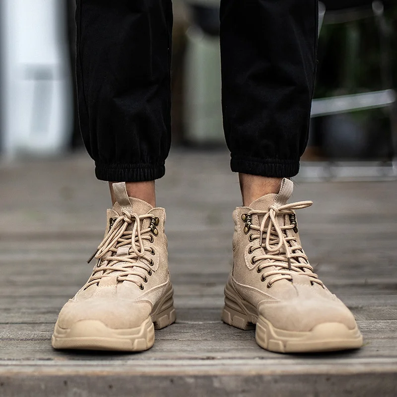 
Fashion Sports style breathable lace up ankle martin leather boots 