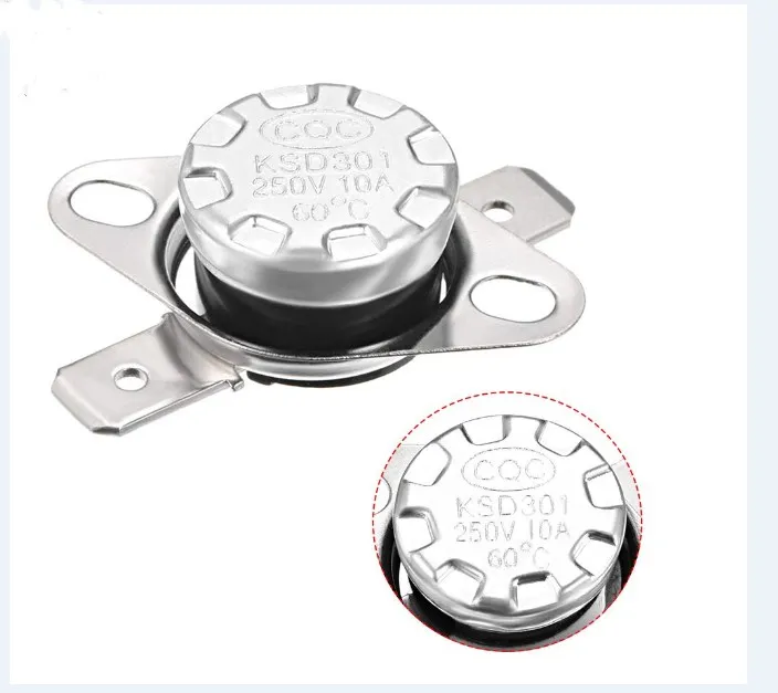 DuoPu Customized KSD301 Bimetal Thermostat 10A 250V Thermal Protector for Electric heater