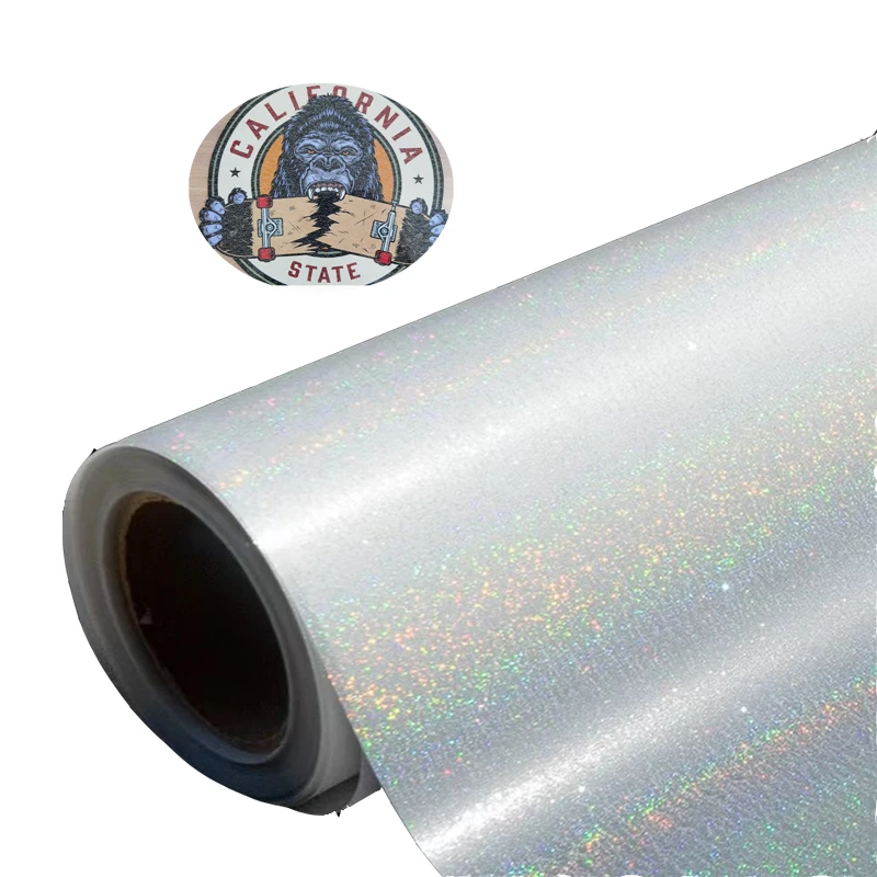 30cm 60cm Roll Factory Cost Heat Transfer Vinyl Glitter HTV Vinyl Roll for T-shirt Clothing Textile