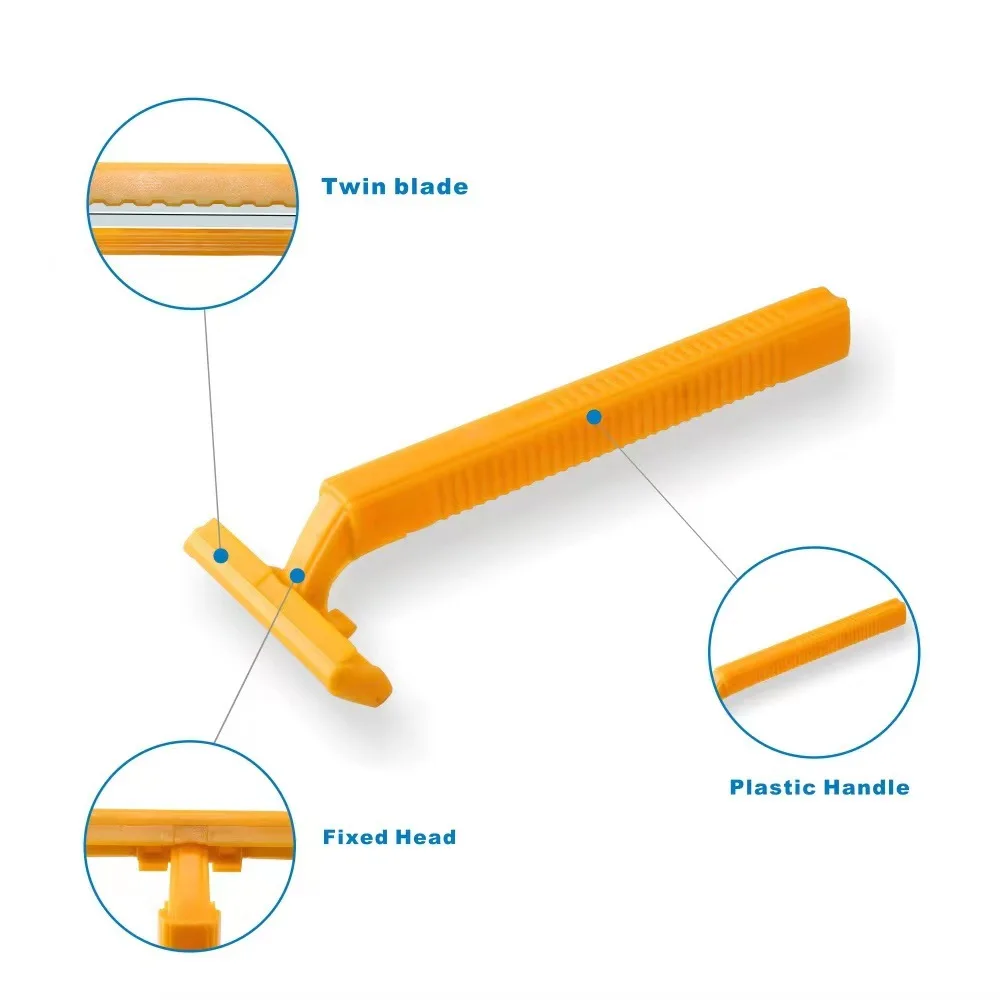 Disposable New Style Razor Made by Professional Factory Twin Stainless-Steel Blade with Comb Medical Razor Hospital Shaving