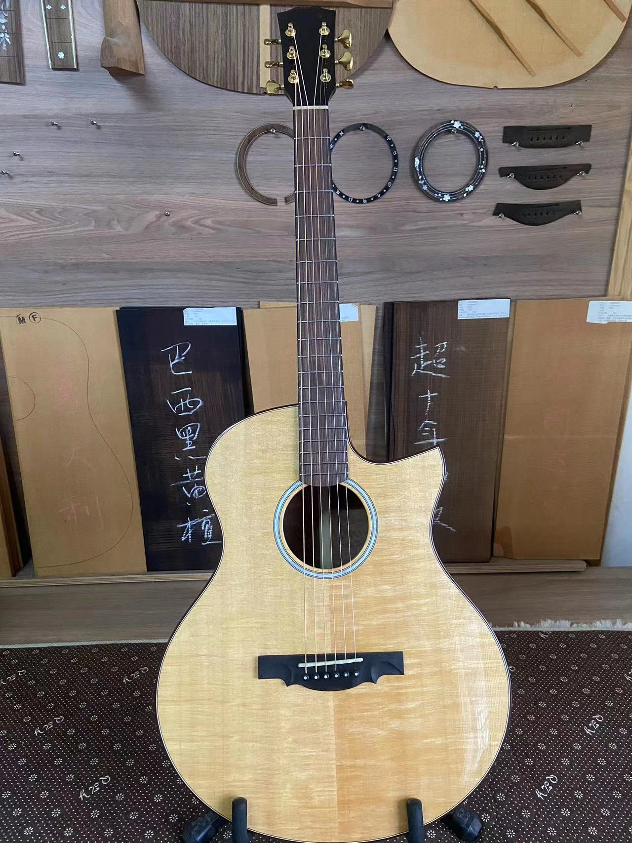 JD-920 Geake Custom All Solid High Quality Handmade Spruce Sapele Acoustic Electric Guitar