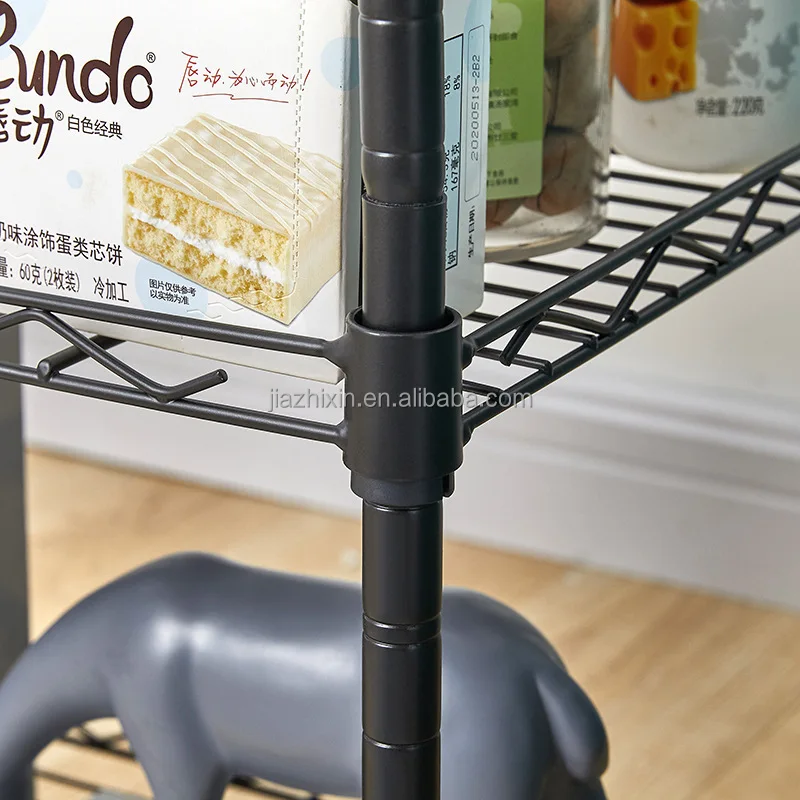 new multifunctional metal wire shelving units living room removable Storage racks Adjustable kitchen 3 layer Organizer holder