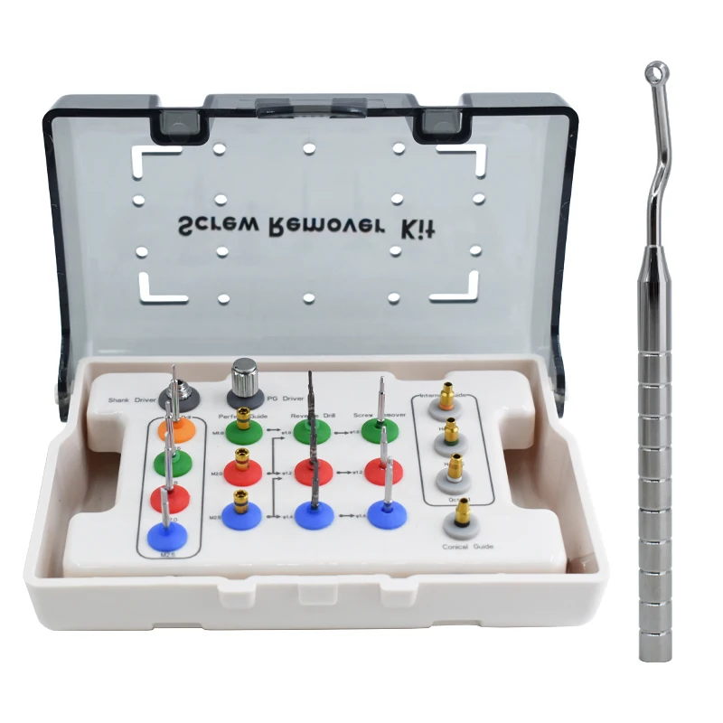Guide Implant Restoration Tools Kit Screw Remover Kit with Dental Drill