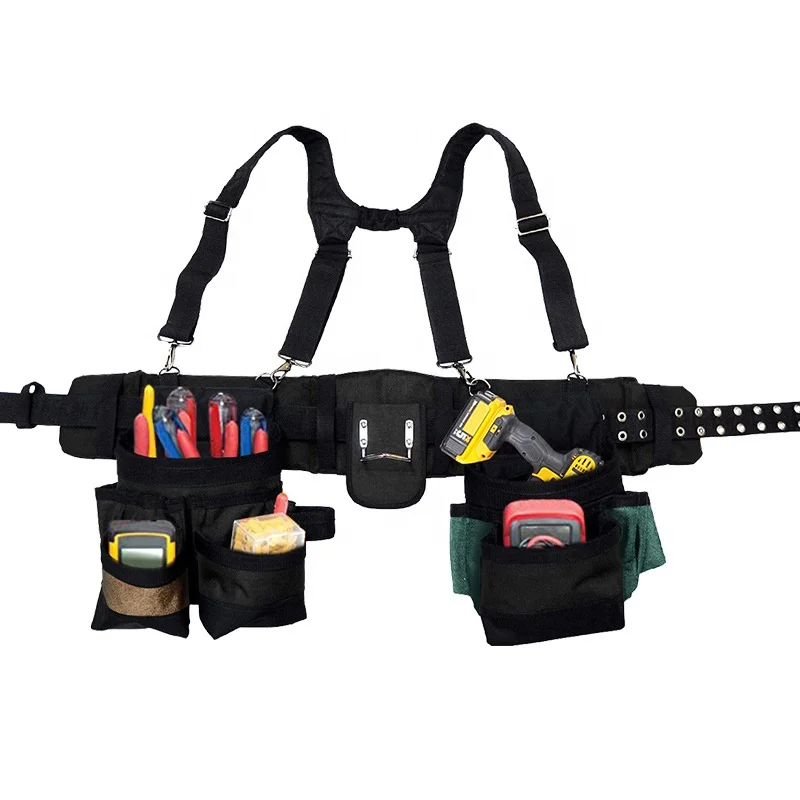 Multi-functional polyester waterproof electrician fanny pack waist tool kit bag