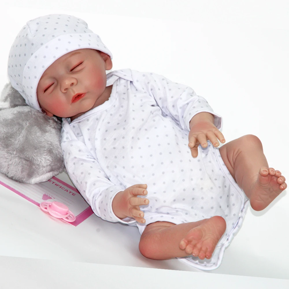 Realistic Soft Body Vinyl 18inch Big Sleep African-american  New Born Baby Doll