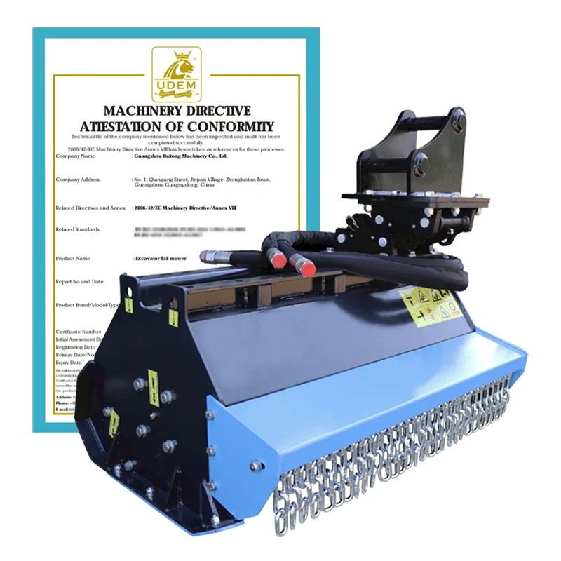 Huitong Factory Independent Research and Development Flail Mower With New Design and Function for Mini Excavators 2-6 Tons