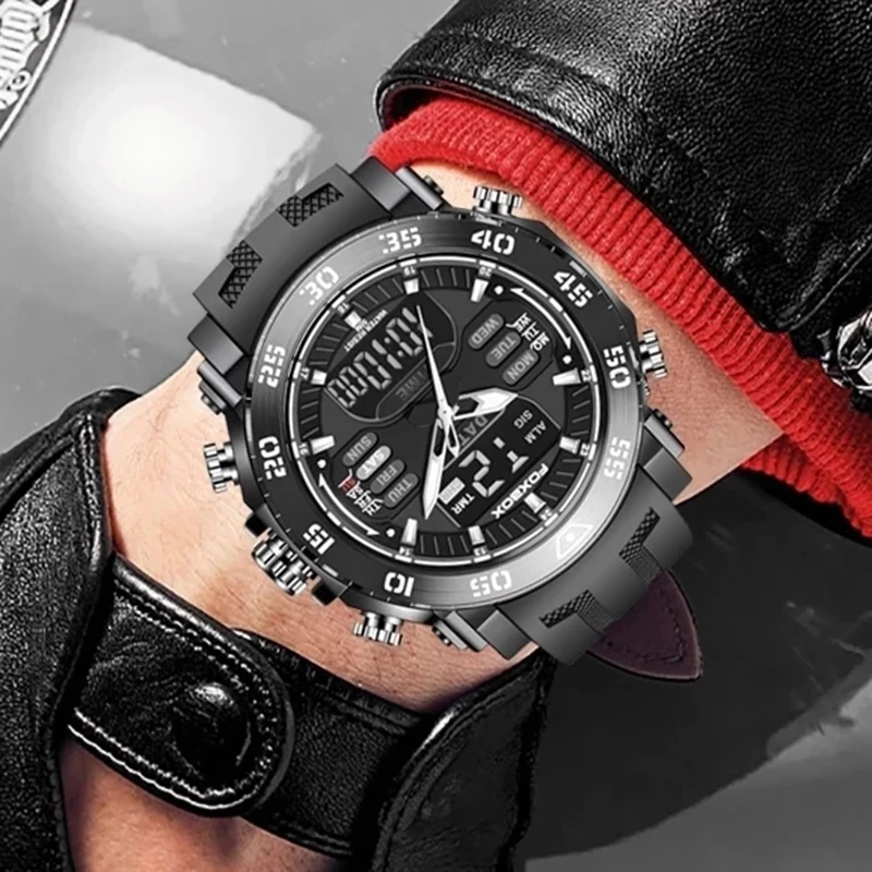 LIGE FB0009 Top Luxury Watch  Mens Watches Waterproof Sport Wristwatch Dual Display Watch Male Relogio Masculino