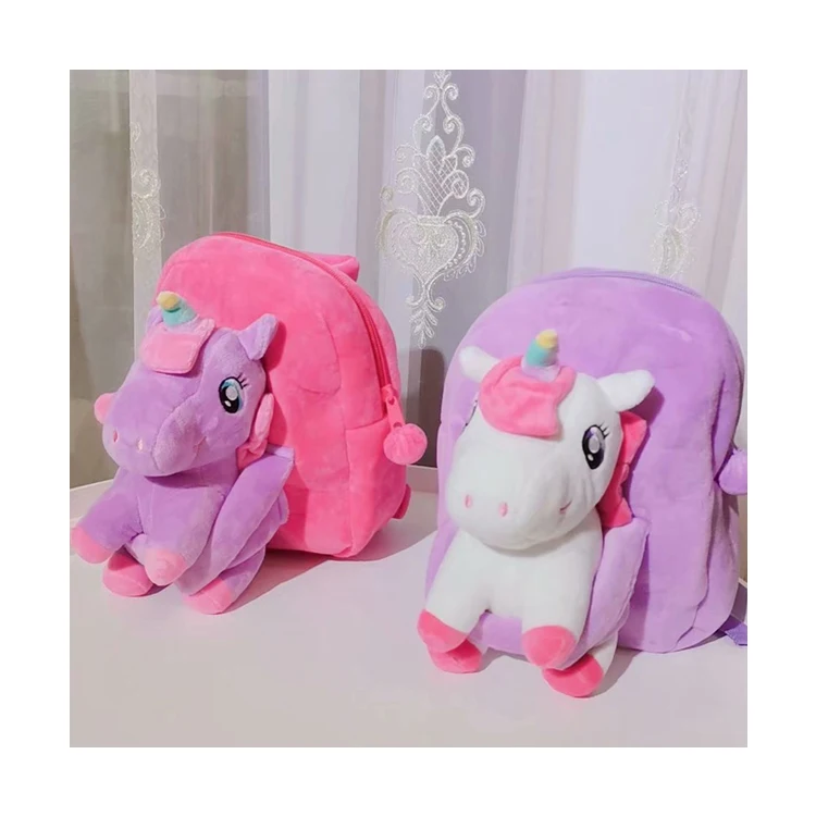 3D Unicorn kindergarten schoolbag plush backpack school bag Mini Cute Animal Backpack Kid School Bag