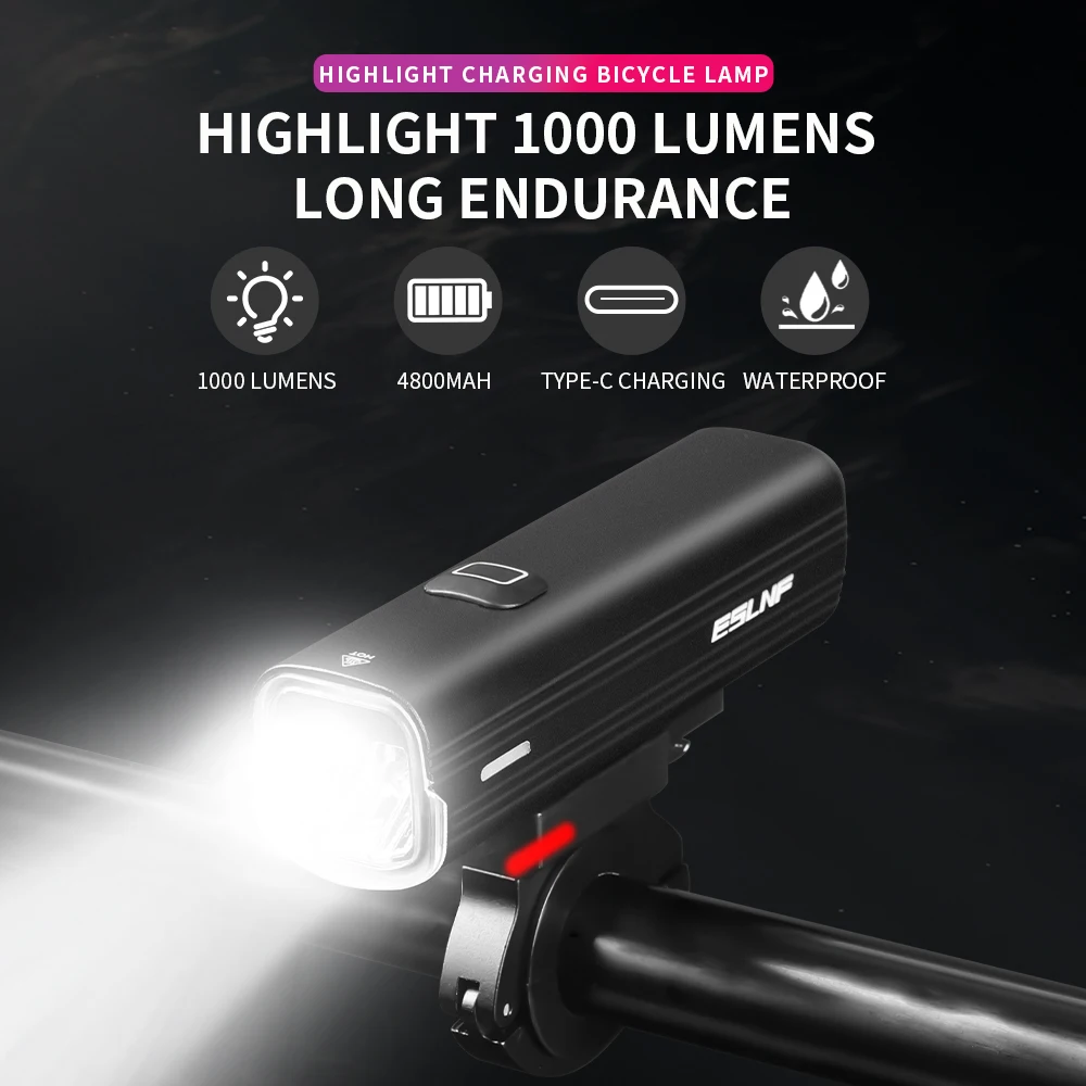 USB Charging Lights for Bicycles Night Cycling Mountain Road Bike Front Light 1000lm Bicycle Light