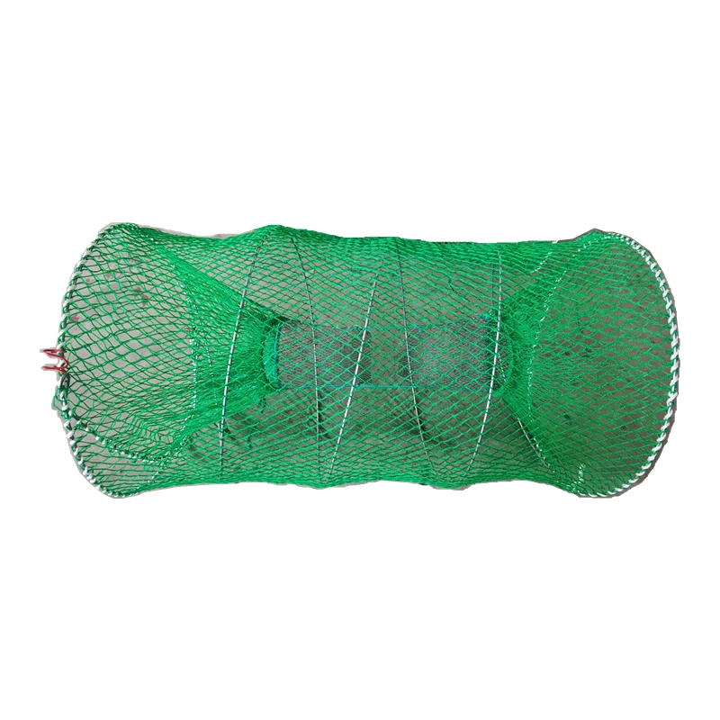 High quality green woven knotless net Foldable Fish Cage Crab trap