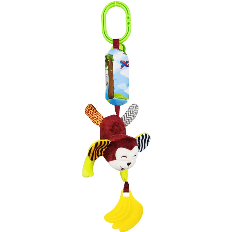 China manufacturer Customized Color Educational Toys Plush Fabric + PP Cotton baby hand rattle toy stick