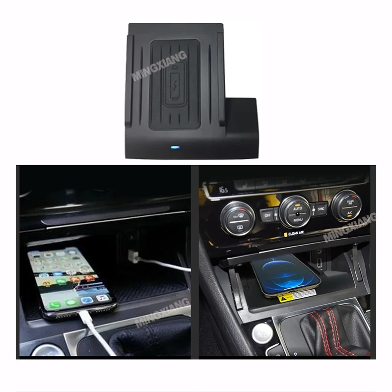 15W fast wireless car charging car charger with 18W PD jack Suitable for 2014-2019 Volkswagen VW GOLF 7 MK7