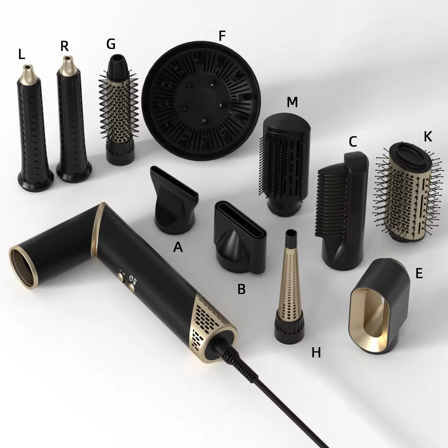 7 in 1 Auto Wrap Curler Styler Ionic Volumizer Blow Dryer Comb BLDC High Speed One Step Hair Dryer and Hot Air Brush