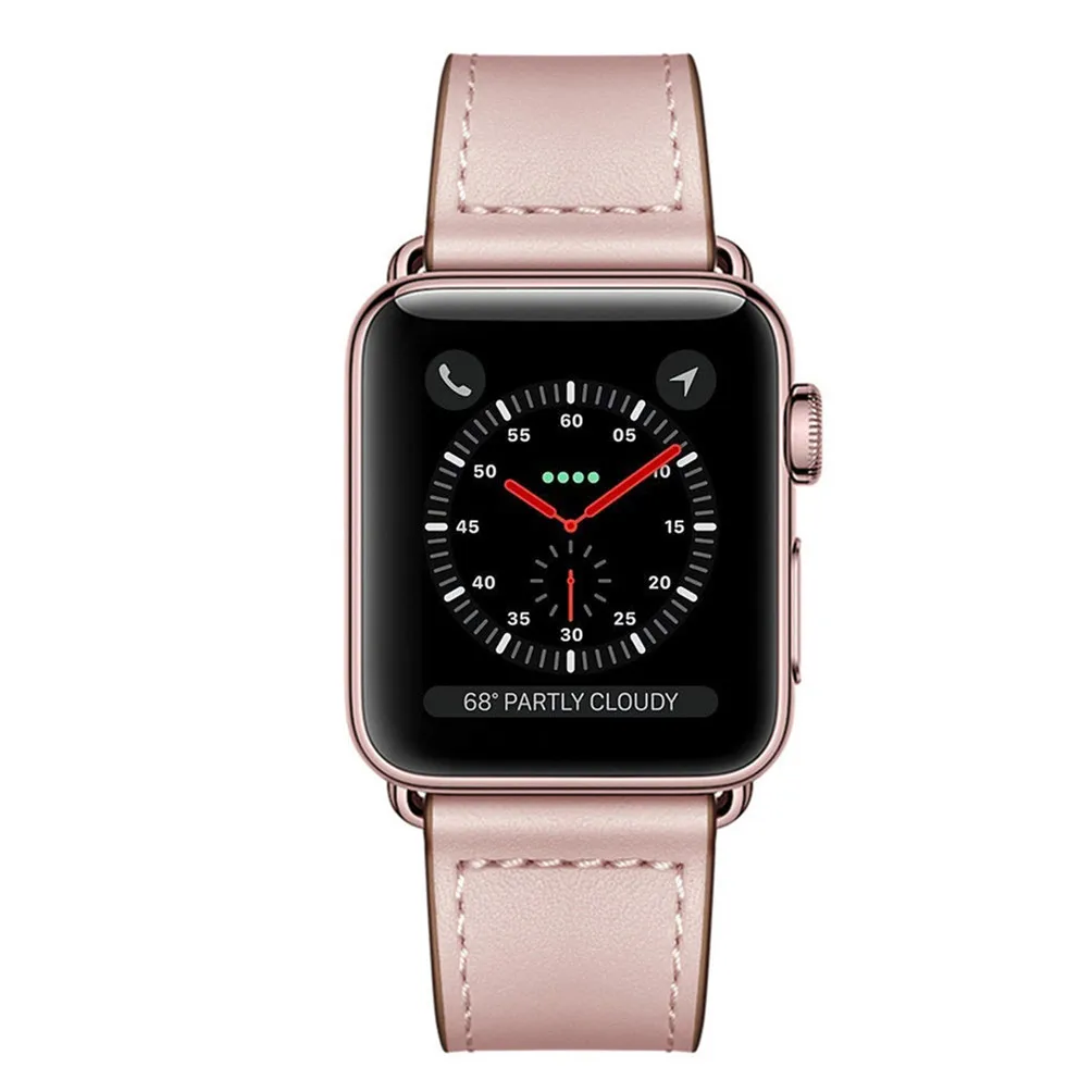  Ремешок из натуральной кожи для Apple Watch Band 42 мм 38 браслет iwatch 44 40 4/3/2/1 аксессуары