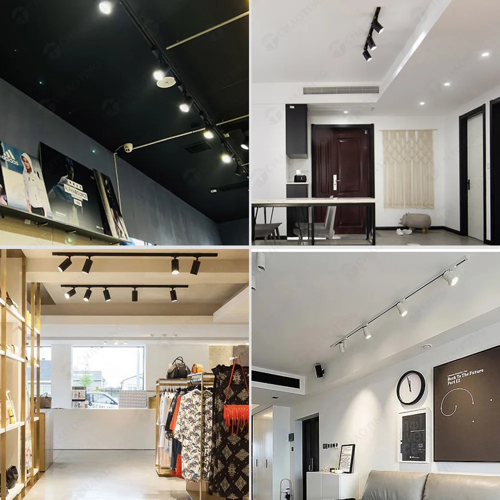 Competitive Price 2 3 4 Wires 3 Phase Recessed Surface Mounted Led Track Lighting 20W 30W Cob Spotlights Track Rail Spot Lights