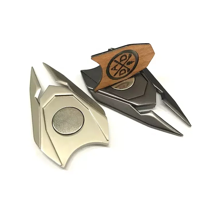 Low Price High Quality Half Shield Shape Metal Golf Divot Tool Custom Logo Laser