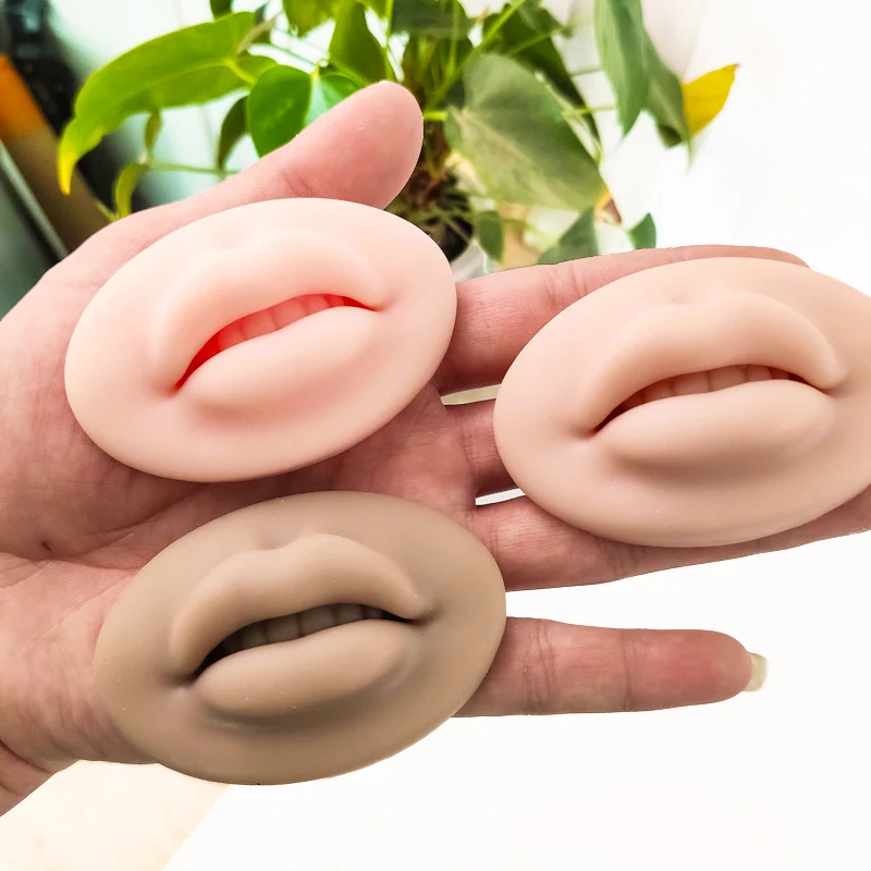 IRISMANLI Newest Design Realistic Embroidery Lip Practice Soft Microblading Silicone Practice Lips For Training