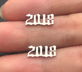 wholesale fashion women silver color year earrings jewelry earring stainless steel ear stud China Manufacturer Supplier