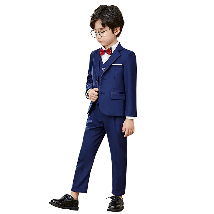 2021, костюмы для мальчиков, 5 шт., пальто, жилет, брюки, рубашка, официальные свадебные Детские костюмы для детей (1600375773675)