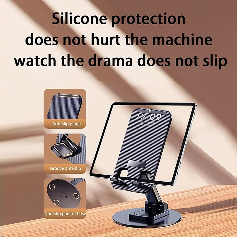 Disc Metal Rotating Cell Phone Stand Portable Lazy Live Online Class Desktop Stand