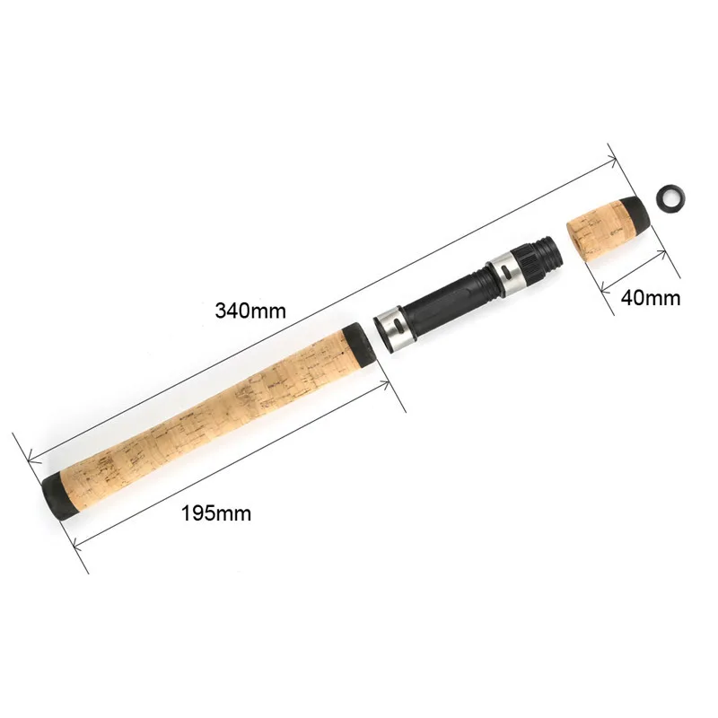 AA Cork Wood Fishing Rod Handle Kit 34cm DIY Custom Replacement Rod Reel Seat For Spinning Fishing Rod