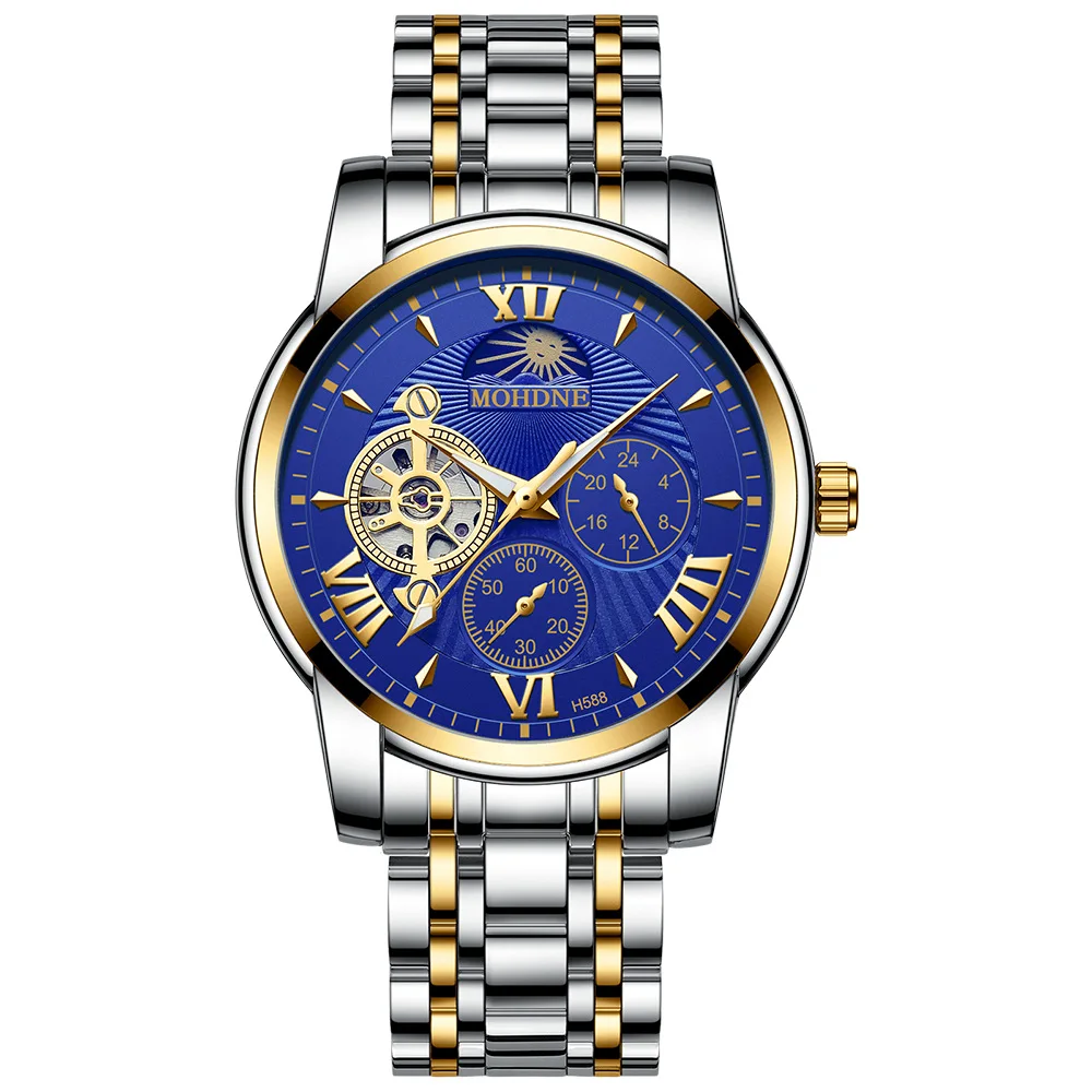 Minimalist Stainless Steel Band 3ATM Waterproof Mens Automatic Movement Watches