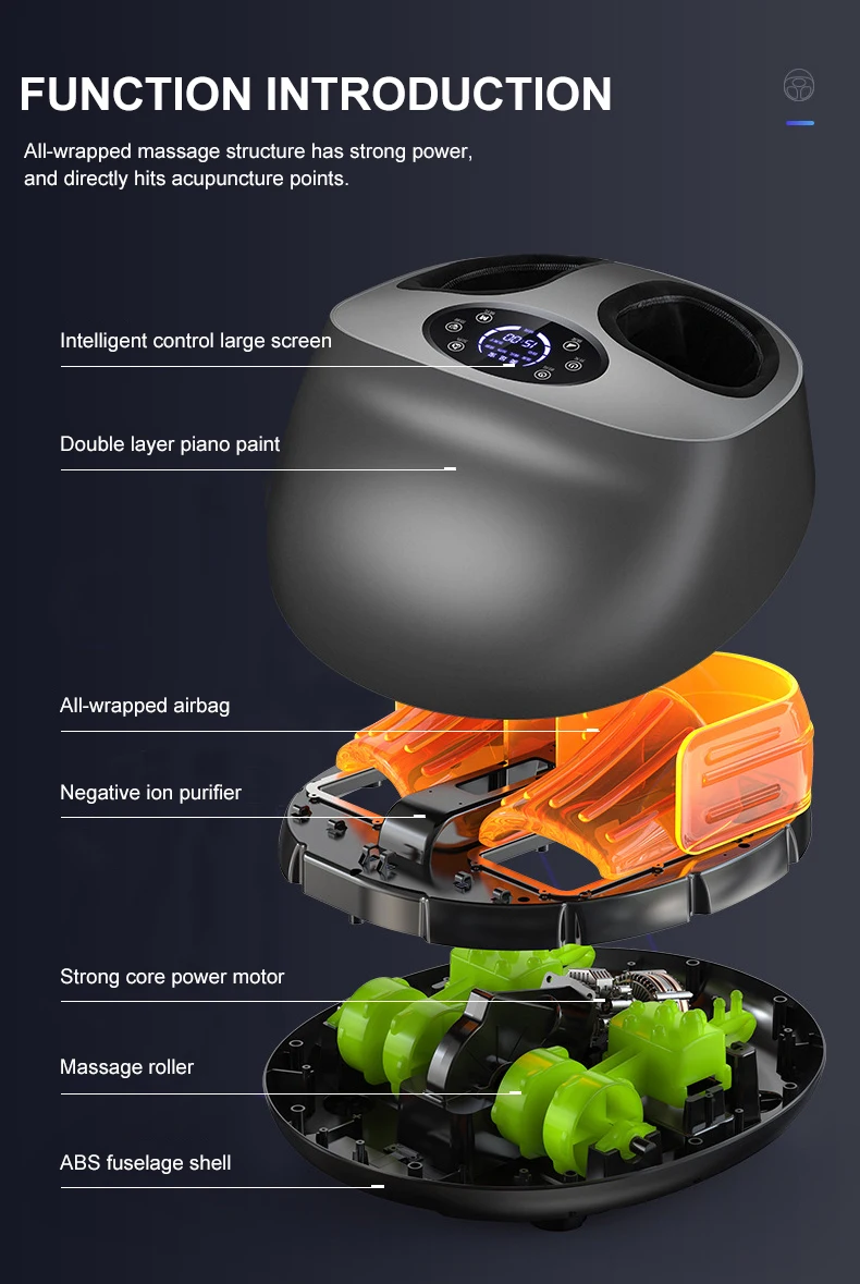 Electric Warmer Leg Acupuncture Shiatsu Foot Acupoint Massager Machine With Calf Leg Pain Relief