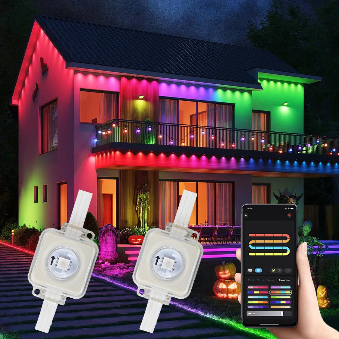 Waterproof 100FT Addressable Led pixel lamp string Phone Controlled Permanent Lights DC24V Point Lights zhihoo