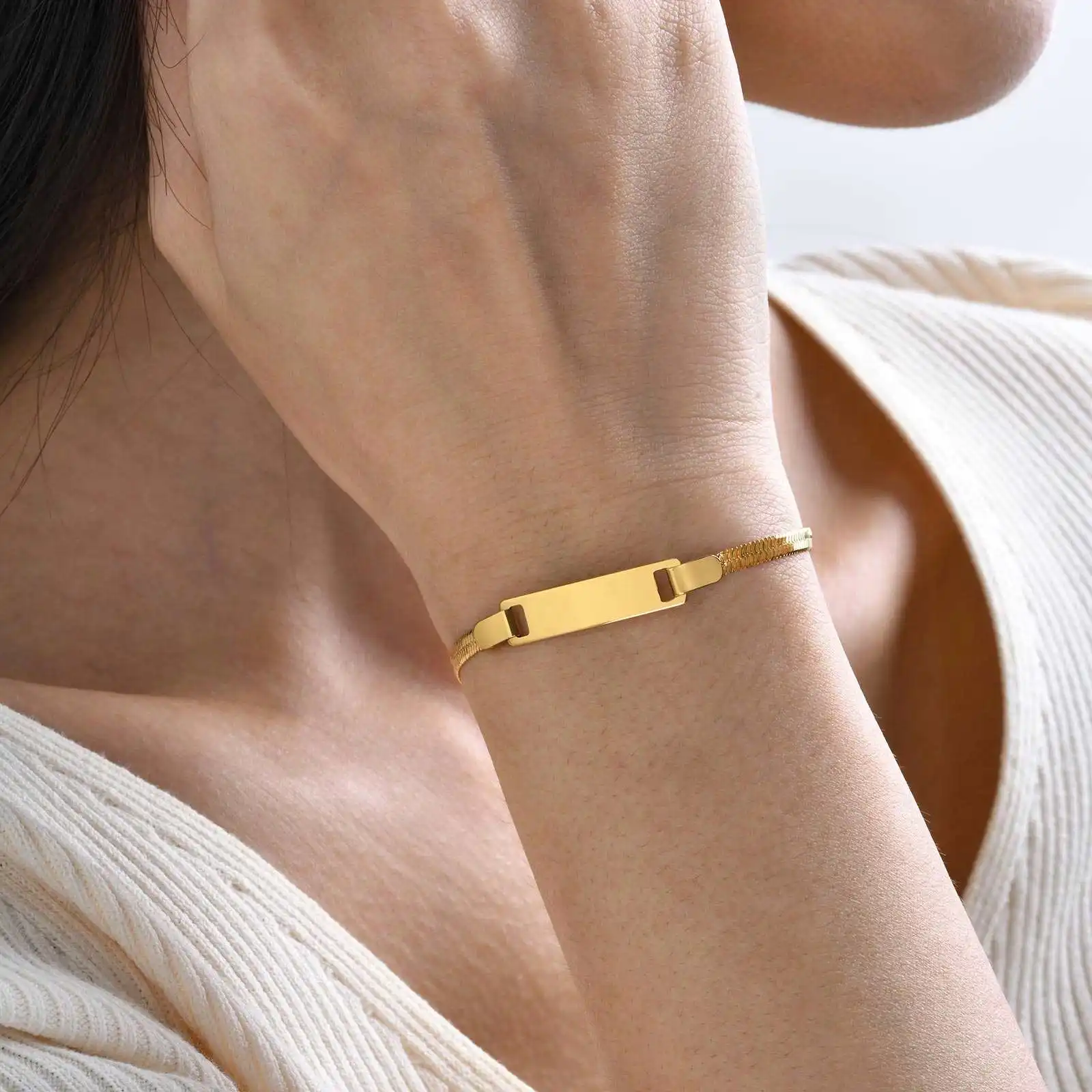 Tryme Customized Mom & Kids Bracelets, Anti Allergy Stainless Steel Baby Girls Boys Bracelet, Personalized Name Birthdate Gift