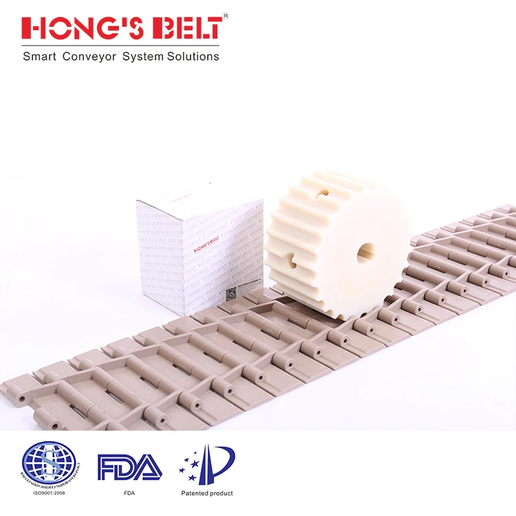 HS-821 K750 K1000 K1200: High Speed plastic chains conveyor belt with Factory Price
